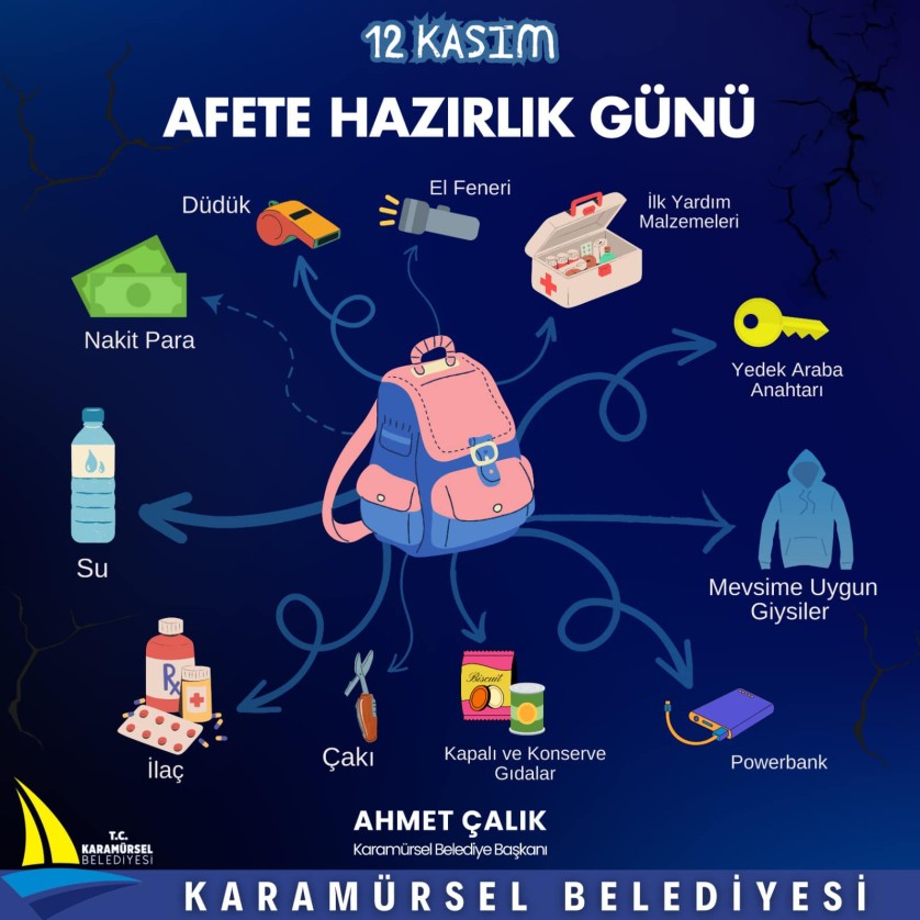 Bugün 12 Kasım Afete Hazırlık Günü.